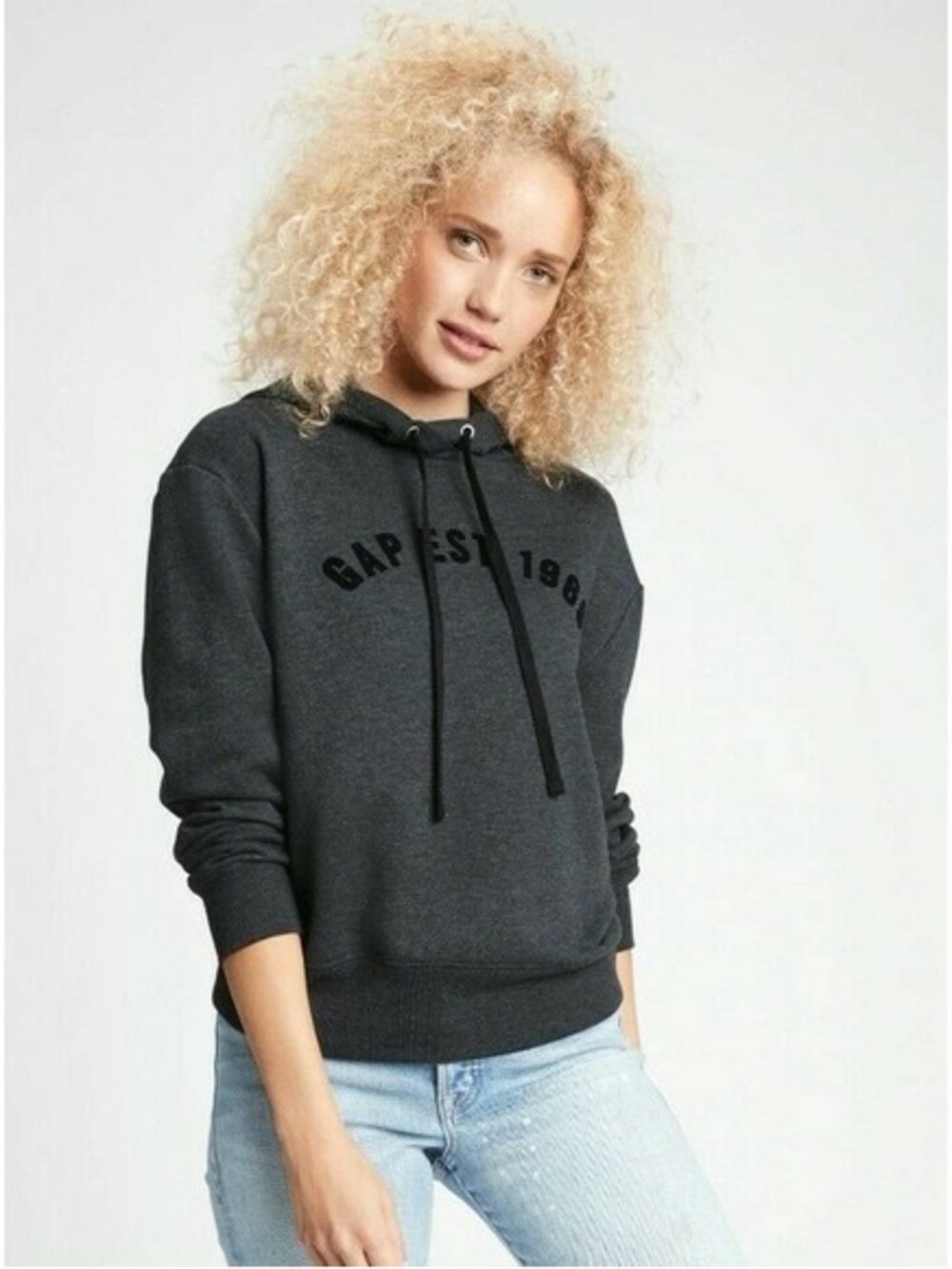 GAP Women's Dark Charcoal Logo Hoodie